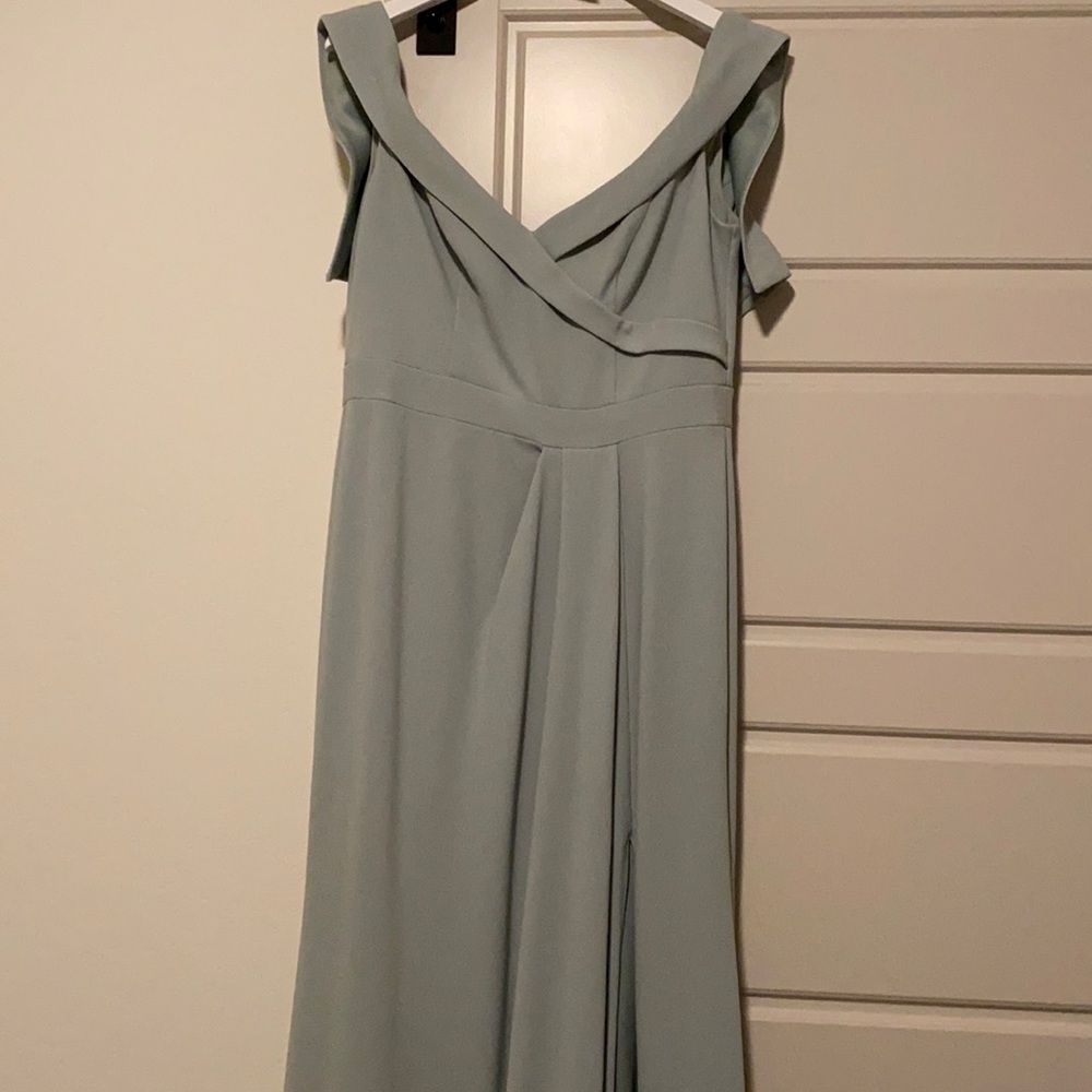 Sage Green off the shoulder Bridesmaid Dress
